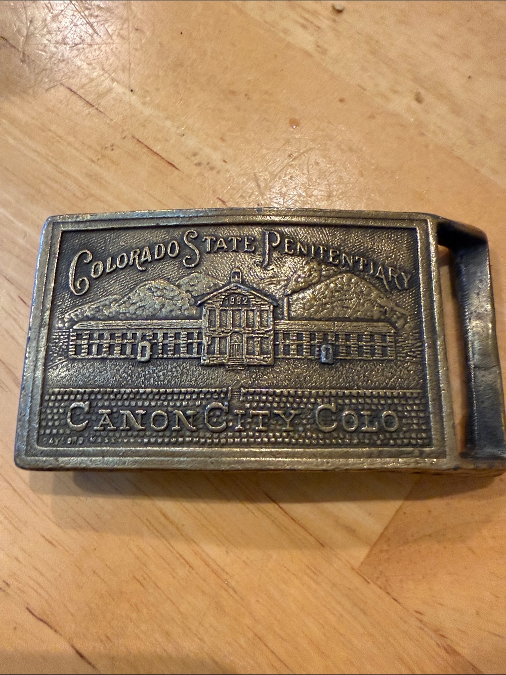 Vintage Bronze-Tone Colorado State Penitentiary Belt Buckle - Canon City